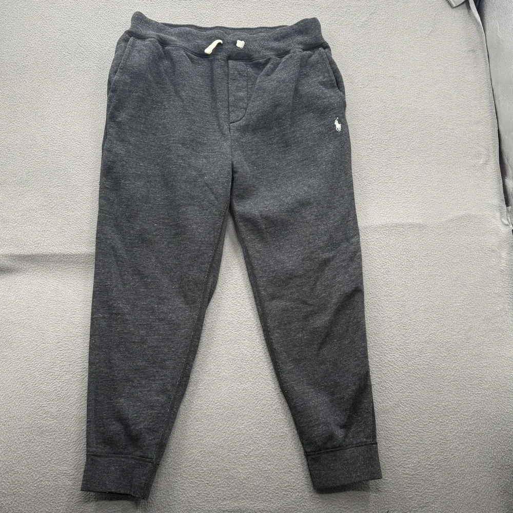 Polo Ralph Lauren Sweatpants Mens Large Gray Joggers Fleece Cuffed Logo Pants